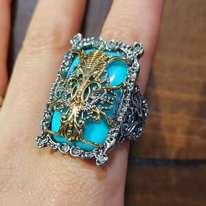 Vintage Austro Faux Turquoise Ring